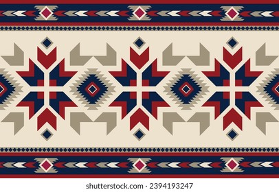 Ethnic tribal  colorful background. Seamless tribal flower pattern, folk embroidery, tradition geometric Aztec ornament. Tradition Native and Navaho design for fabric, textile, print, rug, paper