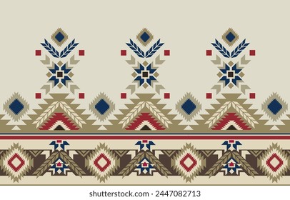 Ethnic tribal colorful background. Seamless tribal pattern, folk embroidery, tradition geometric  ornament. Tradition Nativedesign for fabric, textile, print, rug, paper