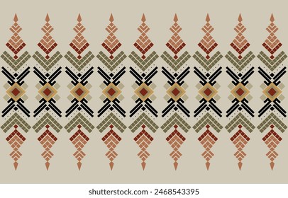 Ethnic tribal  colorful background. Seamless tribal pattern, folk embroidery, tradition geometric  ornament. Tradition Native  design for fabric, textile, print, rug, paper