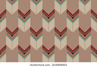 Ethnic tribal colorful background. Seamless tribal pattern, folk embroidery, tradition geometric ornament. Traditional design for fabric, textile, print, rug, paper