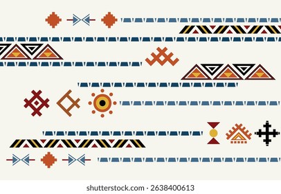 Ethnic tribal colorful background. Seamless tribal pattern, folk embroidery, tradition geometric tribal ornament. Traditional design for fabric, textile, print, rug, paper, carpet