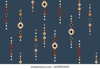 Ethnic tribal  colorful blue background. Seamless tribal pattern, folk embroidery, tradition geometric ornament. Traditional design for fabric, textile, print, rug, paper, carpet