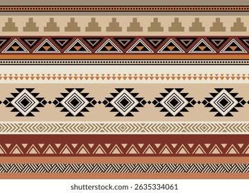 Ethnic tribal colorful stripe background. Seamless tribal pattern, folk embroidery, tradition geometric tribal ornament. Traditional design for fabric, textile, print, rug, paper