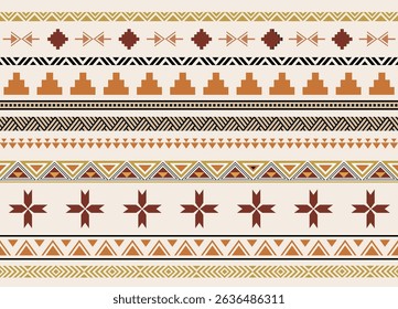 Ethnic tribal colorful stripe background. Seamless tribal pattern, folk embroidery, tradition geometric tribal ornament. Traditional design for fabric, textile, print, rug, paper