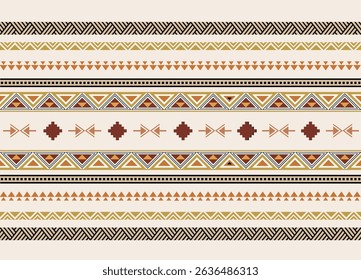 Ethnic tribal colorful stripe background. Seamless tribal pattern, folk embroidery, tradition geometric tribal ornament. Traditional design for fabric, textile, print, rug, paper