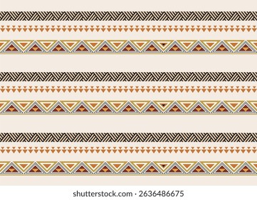 Ethnic tribal colorful stripe background. Seamless tribal pattern, folk embroidery, tradition geometric tribal ornament. Traditional design for fabric, textile, print, rug, paper