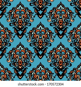 ethnic tribal damask seamless pattern background
