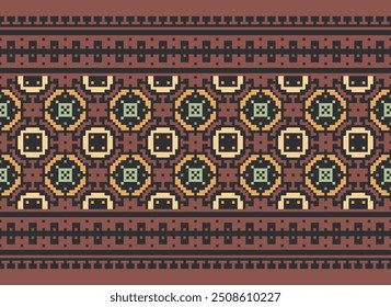 Ethnic Tribal design Aztec tribal African art. Ikat Seamless pattern in tribal  folk embroidery  and Mexican style. Geometric ornament. Design for print fabric carpet