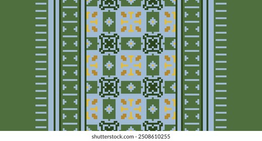 Ethnic Tribal design Aztec tribal African art. Ikat Seamless pattern in tribal  folk embroidery  and Mexican style. Geometric ornament. Design for print fabric carpet