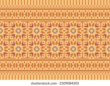 Ethnic Tribal design Aztec tribal African art. Ikat Seamless pattern in tribal  folk embroidery  and Mexican style. Geometric ornament. Design for print fabric carpet