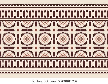 Ethnic Tribal design Aztec tribal African art. Ikat Seamless pattern in tribal  folk embroidery  and Mexican style. Geometric ornament. Design for print fabric carpet