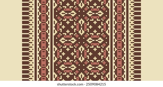 Ethnic Tribal design Aztec tribal African art. Ikat Seamless pattern in tribal  folk embroidery  and Mexican style. Geometric ornament. Design for print fabric carpet