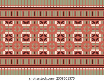 Ethnic Tribal design Aztec tribal African art. Ikat Seamless pattern in tribal  folk embroidery  and Mexican style. Geometric ornament. Design for print fabric carpet