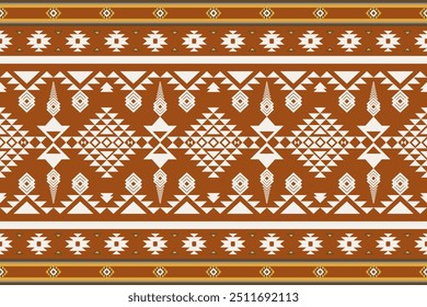 Ethnisches Stammesdesign Navajo Aztec nahtloses Muster braun rot geomatics Indianische Motive traditionelle Textilien, Diamant türkischer Kilim Teppich, Vintage Runner, Tischmatte Teppich, Home décor, J00100606