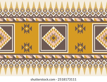 Ethnic tribal design Navajo Aztec seamless pattern yellow pink zigzag geomatics Native American motifs traditional textiles, Diamond Turkish kilim rug, Vintage runner, table mat carpet, Home décor #91