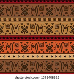 Ethnic tribal drawing seamless pattern trendy colorful background