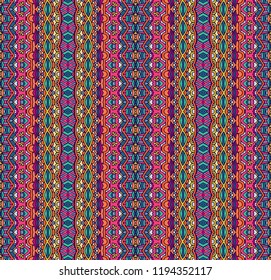 ethnic tribal festive pattern for fabric. Abstract geometric striped colorful seamless pattern ornamental.
