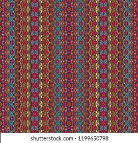 ethnic tribal festive pattern for fabric. Abstract Mandala geometric colorful seamless pattern ornamental. Mexican design