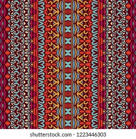 ethnic tribal festive pattern for fabric. Abstract geometric striped colorful seamless pattern ornamental.