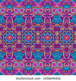 Ethnic tribal festive pattern for fabric. Abstract geometric colorful seamless pattern ornamental. Mexican design