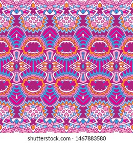 Ethnic tribal festive pattern for fabric. Abstract geometric colorful seamless pattern ornamental.