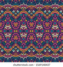 Ethnic tribal festive pattern for fabric. Abstract geometric colorful seamless pattern ornamental. Mexican design