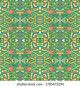 Ethnic tribal festive pattern for fabric. Abstract Doodle style seamless pattern ornamental. Indian design