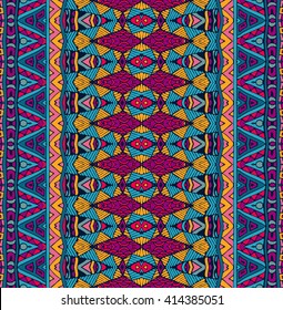 ethnic tribal festive pattern for fabric. Abstract geometric colorful seamless pattern ornamental. Mexican design