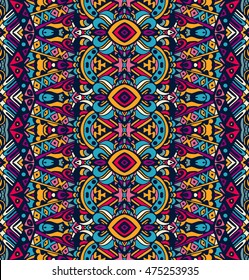 ethnic tribal festive pattern for fabric. Abstract geometric colorful seamless pattern ornamental. Mexican design