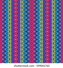 ethnic tribal festive pattern for fabric. Abstract geometric striped colorful seamless pattern ornamental.