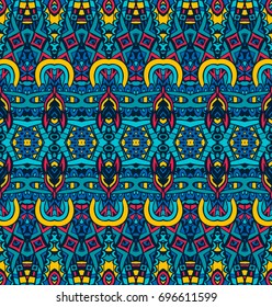 ethnic tribal festive pattern for fabric. Abstract geometric colorful seamless pattern ornamental. Mexican indian design