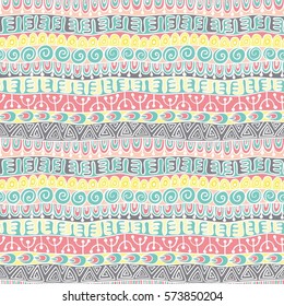 Ethnic tribal festive  pattern for textile, wallpaper, scrapbooking. Abstract geometric colorful seamless 