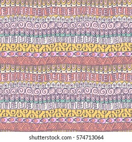 Ethnic tribal festive pattern for textile, wallpaper, scrapbooking. Abstract geometric colorful seamless background.