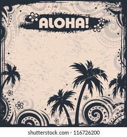 Ethnic tribal flyer palm trees