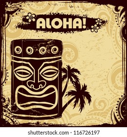 Ethnic tribal flyer with tiki
