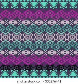 Ethnic tribal geometric pattern. Boho style. Vector seamless texture