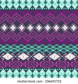 Ethnic tribal geometric pattern. Boho style. Vector seamless texture