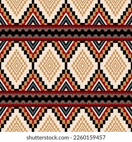 Ethnic tribal geometric pattern. Vector aztec Kilim geometric square diamond stripes seamless pattern background. Southwest pattern use for fabric, textile, home decoration elements, upholstery, wrap.