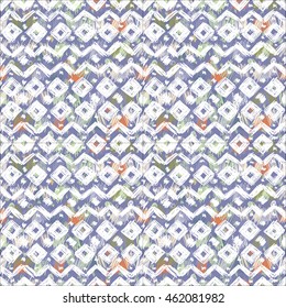 Ethnic tribal geometric seamless pattern. The structure of the traditional folk forms, painted by hand. 