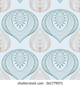 Ethnic tribal geometrical pattern, seamless background. Handdrawn, trendy colors