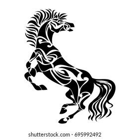 Ethnic tribal Horse. Abstract totem animal symbol. For t-shirt, bag, postcard,and logo. Tattoo design