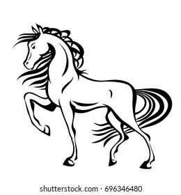 Ethnic tribal Horse. Abstract totem animal symbol. For t-shirt, bag, postcard,and logo. Tattoo design