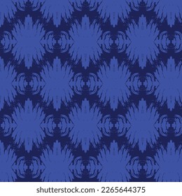 Ethnic tribal ikat seamless pattern design. Aztec fabric carpet mandala ornament chevron textile wallpaper decoration. Indian geometric fabric African American texture vector illustrations background