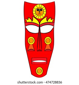 Ethnic tribal mask. cartoon flat illustration isolated on white background