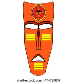 Ethnic tribal mask. cartoon flat illustration isolated on white background