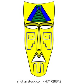 Ethnic tribal mask. cartoon flat illustration isolated on white background