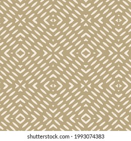 Ethnic and tribal motifs, zigzag diamond lines, Seamless pattern with symmetric geometric diamond ornament pattern beige background.