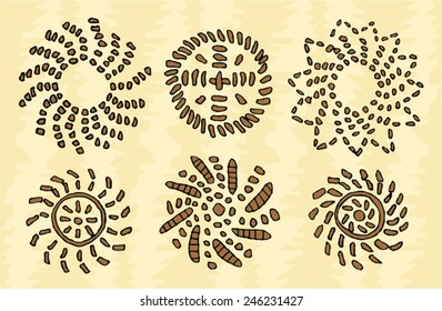 ethnic tribal native magic solar symbol ornament 