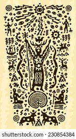 ethnic tribal native prehistoric priest symbol