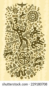 ethnic tribal native  prehistoric shaman dance   